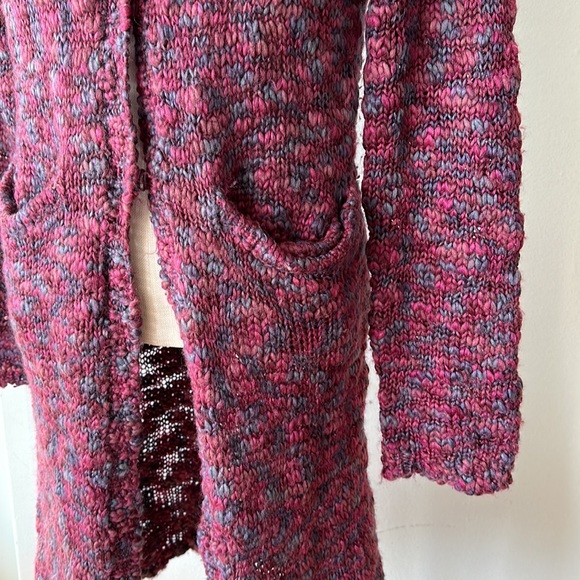 Purple knit long sweater jacket - Picture 4 of 11